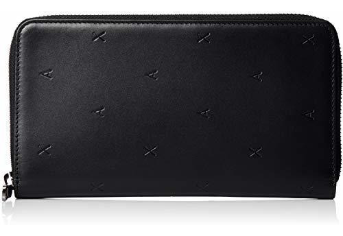 Armani Exchange Man's Rounded Zip Wallet, Nero/black, V2tc8