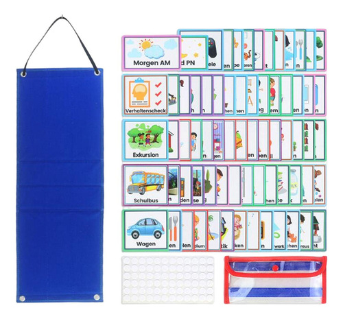 Horario Visual Para Niños, 70 Piezas, Tarjetas De Horario