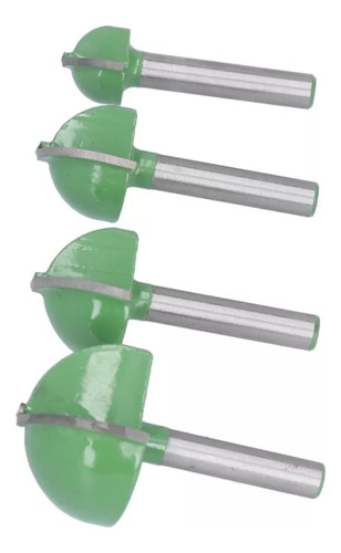 Broca De Carburo De Cabeza Redonda, 4 Piezas, Vástago De 6 M