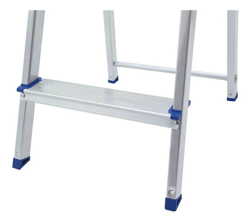 Escalera De Aluminio Tijera 7 Escalones Mor Plegable 5105 Base Antideslizante, Traba De Seguridad. Ultimo Escalon Como Plataforma Y Soporte De Aluminio Para Sujetarse