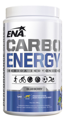 Bebida Isotónica Ena Carbo Energy Máxima Hidratación 540g Sabor Blueberry