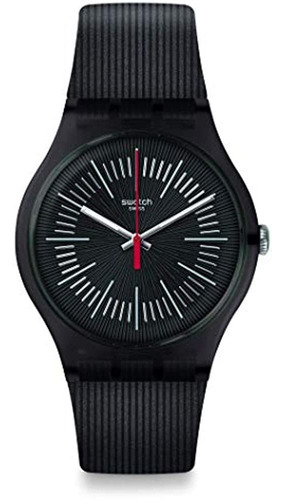 Swatch Swiss Quartz Silicone Strap, Negro, Reloj Casual 20 (