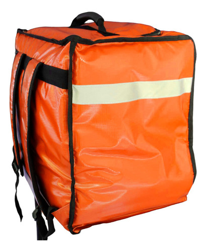 Mochila Uber Eats Rappi Didi Food Repartidor Termica Impermeable , Fabricada Con Lona De Pvc Color Naranja oscuro