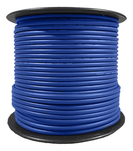 Cable Balanceado Para Mic. Krack De 50mts Color Azul 2x24awg