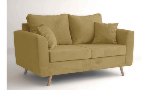 Sillon Sofa 2 Cuerpos Serbia Tela Pana Beige Liso