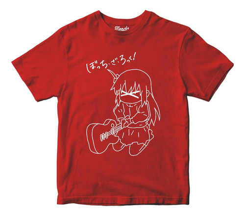 Playera Anime Bocchi The Rock Hitori Gotoh Panel Blanco Logo