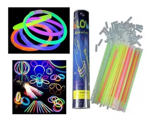 50 Pulseras Neón Fosforescente Glow Stick Fiestas Eventos