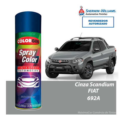 Tinta Spray Automotiva Cinza Scandium Fiat Colorgin 300ml