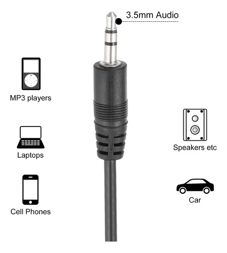 Cabo De Conector De Tomada Masculino Dmiotech 2pcs De 3,5 Mm