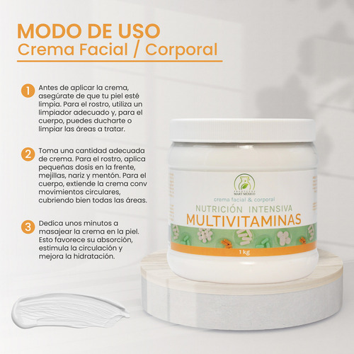 Crema Nutrición Intensiva Multivitaminas Hidratante (1 Kilo) Tipo De Piel Todo Tipo De Piel