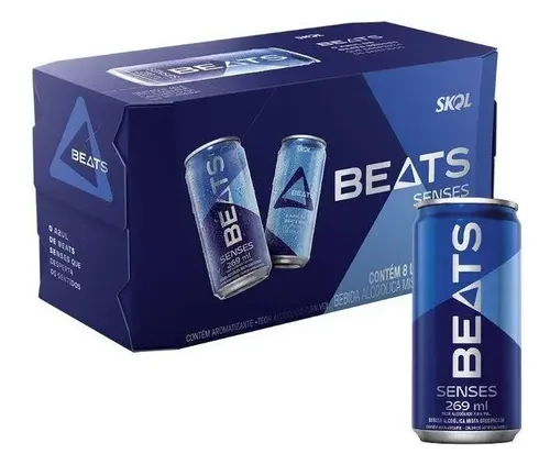 Skol Beats Senses Lata 269ml Kit 8 Unidades Bebida Alcoólica