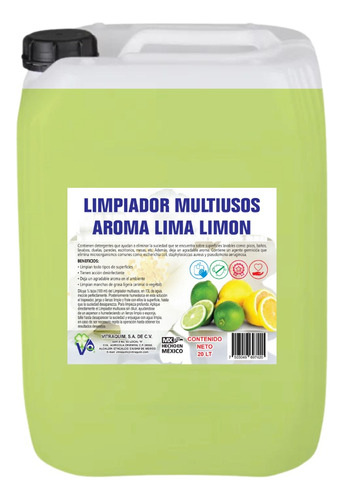  Limpiador Multiusos Lima-limon 20 Litro Hogar 