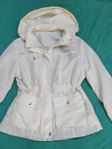 Trench Impermeable Campera Mujer Color Crema 