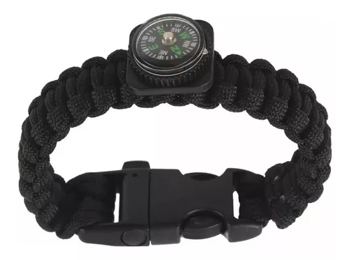 PULSERA PARACORD BRUJULA CHISQUERO PEDERNAL