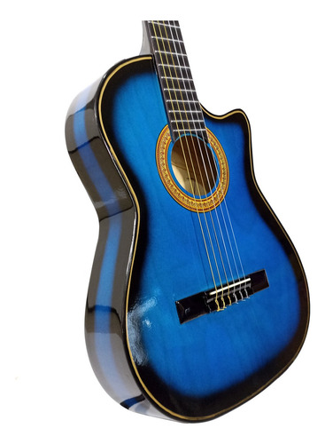 Guitarra Acústica Clásica Española Azul Sombreado M09 C