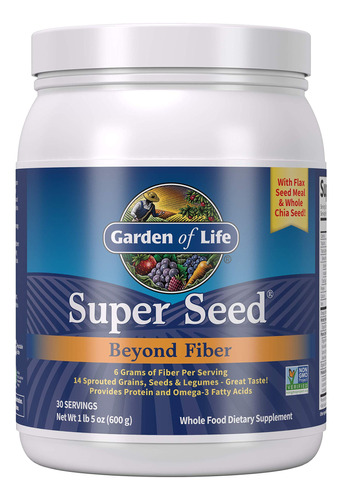 Garden Of Life Super Seed - Suplemento Vegetariano De Fibra.