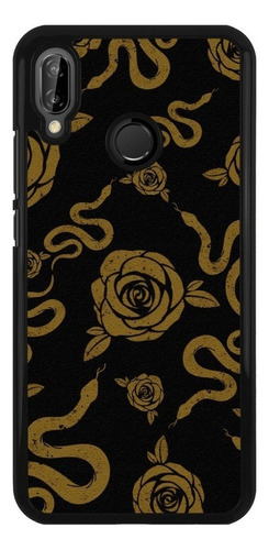 Funda Protector Para Huawei Flor Rosas Serpientes Viboras