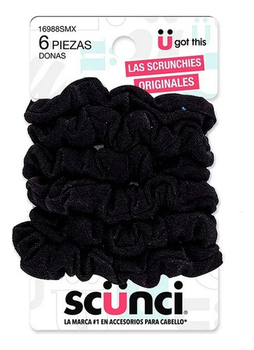 3 Pza Donas Para Cabello Scünci Elásticas Negras 5 Pzas