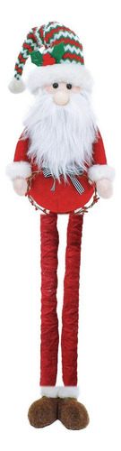 Papai Noel Iluminado Pelúcia Retrátil Luxo Perna Longa 90cm