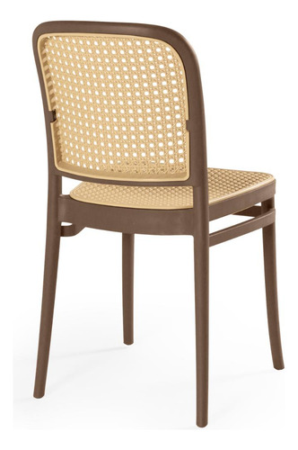 Mesa De Jantar Eiffel Preta 120x80cm Com 4 Cadeiras Roma Cor Marrom