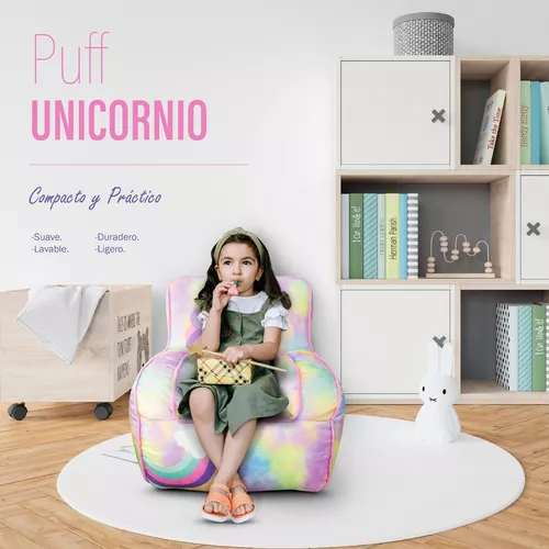 Puff Infantil Para Niños Con Diseño De Unicornio