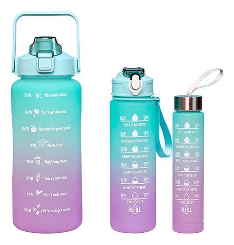 Kit De 3 Botellas Deportivas Motivacional 