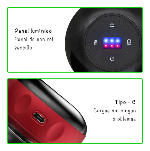 Masajeador Eléctrico Ventosa Sopapa China Usb + Aceite Negro