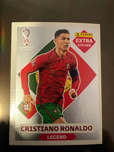 Lámina Extra Sticker Plata Cristiano Ronaldo Mundial Qatar