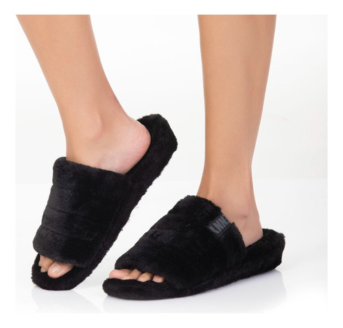 Pantufla Peluda Punta Abierta