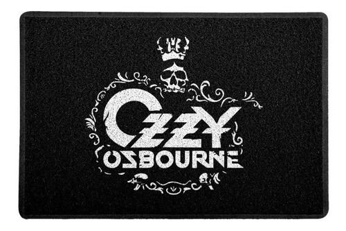Imagem 1 de 2 de Capacho Ozzy Osbourne Preto 60x40cms Fãs Da Banda Ozzy