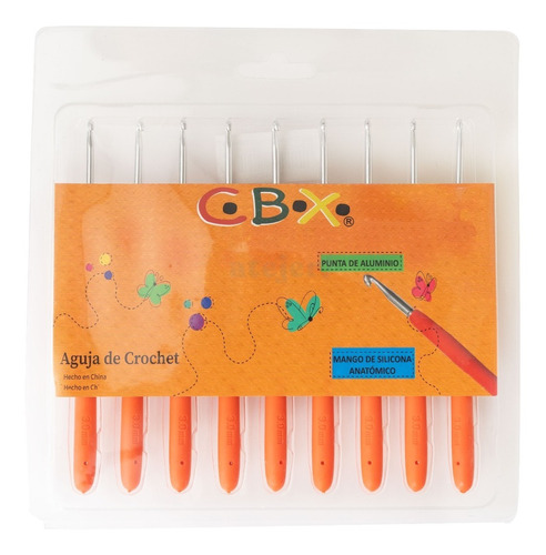 Agujas Crochet Mango Siliconado Cbx N° 3 - Pack 9 Unidades