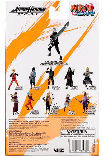 Bandai Anime Heroes Naruto Kakashi Hatake Fourth Great Ninja