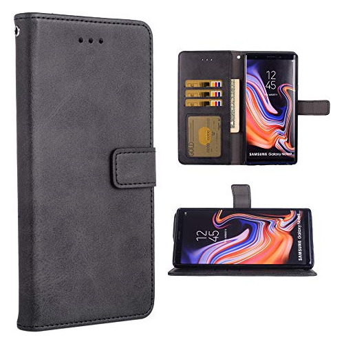 Funda Para Samsung Galaxy Note 9 Negro Pu Piel Sintetica - 3