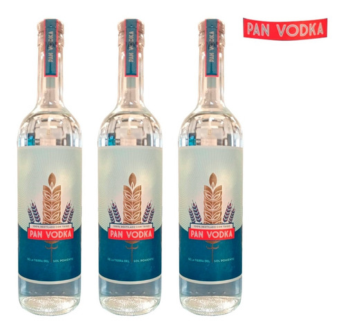 Vodka Pan Destilado Con Trigo 750ml X3 Bebida