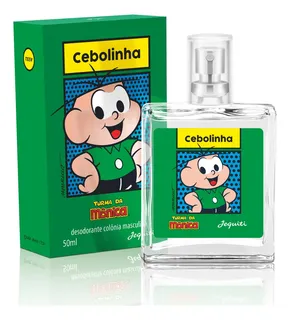 Perfume Cebolinha Jequiti 50ml Desodorante Colônia Masculina Frasco de Vidro com Borrifador Turma da Mônica Fougère Refrescante de Bergamota Limão