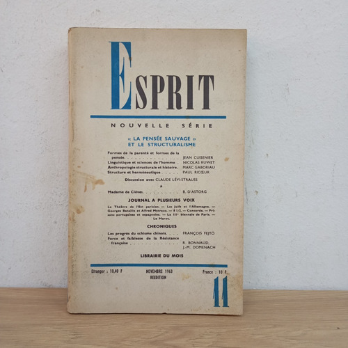 Esprit Novembre 1963. Vvaa. Seuil (Usado)