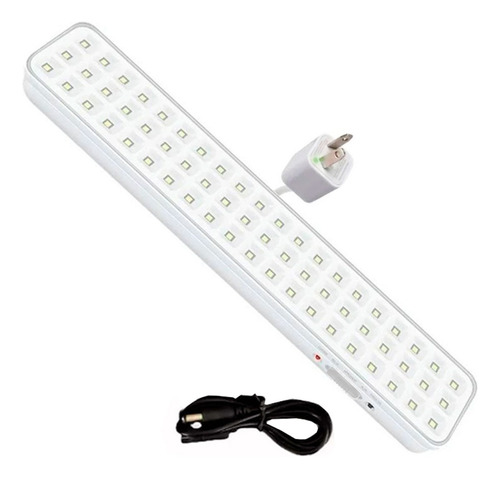 Luz Emergencia 60 Leds 2 Intensidades Recargable Color Blanco