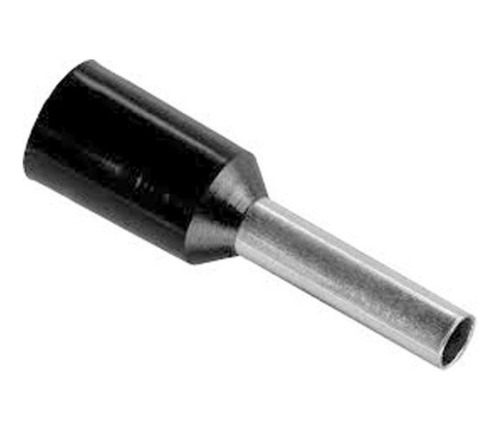 Terminal Isolante Tubolar Simples Preto 1,5mm C8 20 Peças