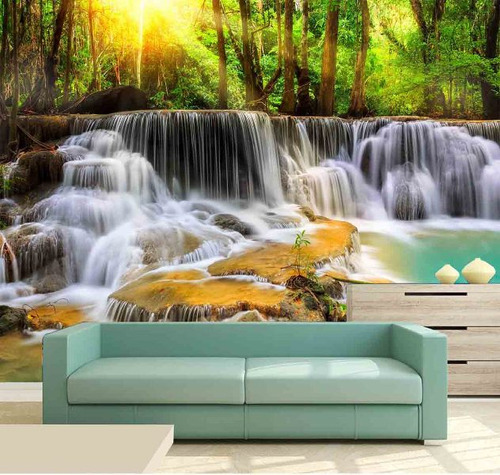 Papel De Parede - Paisagens Cachoeira 3d 3m² Na 006