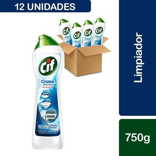 12 Cif Crema Original Cloro Con Microparticulas 750g