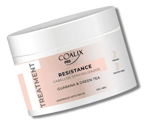 Kit Shampoo 1000ml + Mascara 500g Resistance Coalix Pro Para Cabellos Dañados Y Sensibles Reparacion Con Guaraná Y Té Verde Vegano Libre de Crueldad y Parabenos - Gluten Free Hidratacion