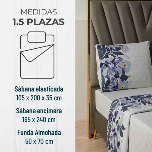 Juego Sabanas Estampadas Ultra Suave +funda Almohada Casatua
