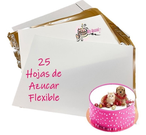 Obleas De Azucar 25 Hojas Frosting Icing A4 Flexible Gruesa