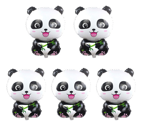 Globos De Aluminio Zoo Animal Panda, 5 Unidades