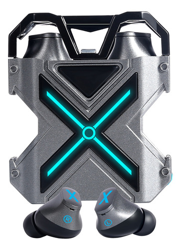 Auricular In-ear Gamer Inalámbrico Omega Gamer K89 Gris Con Luz Led