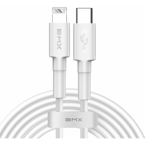 Cable para iPhone Lightning P/c 11,12,13,14 Lighting, mfi, turbo! Color: blanco.