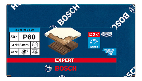 50 Hojas Lija Bosch C470 125mm G60