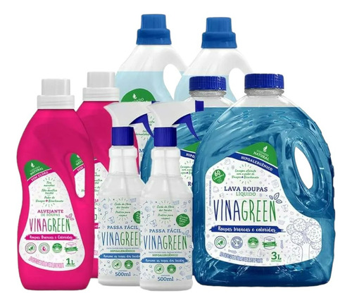 2 Galão Lava Roupas Colorida Branca Azul Liquido Vinagreen3l
