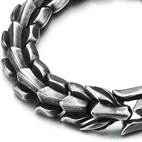 Pulsera De Dragón Vikingo Para Hombre, Brazalete Retro Punk