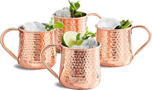 Moscow Mule Juego 4 Tazas Cobre Martillado 18 Onzas Que Mant